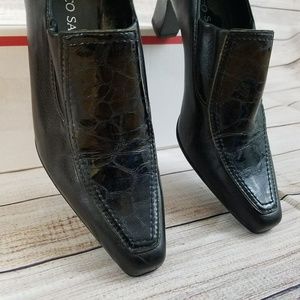 Franco Sarto Black Leather Dress Pumps